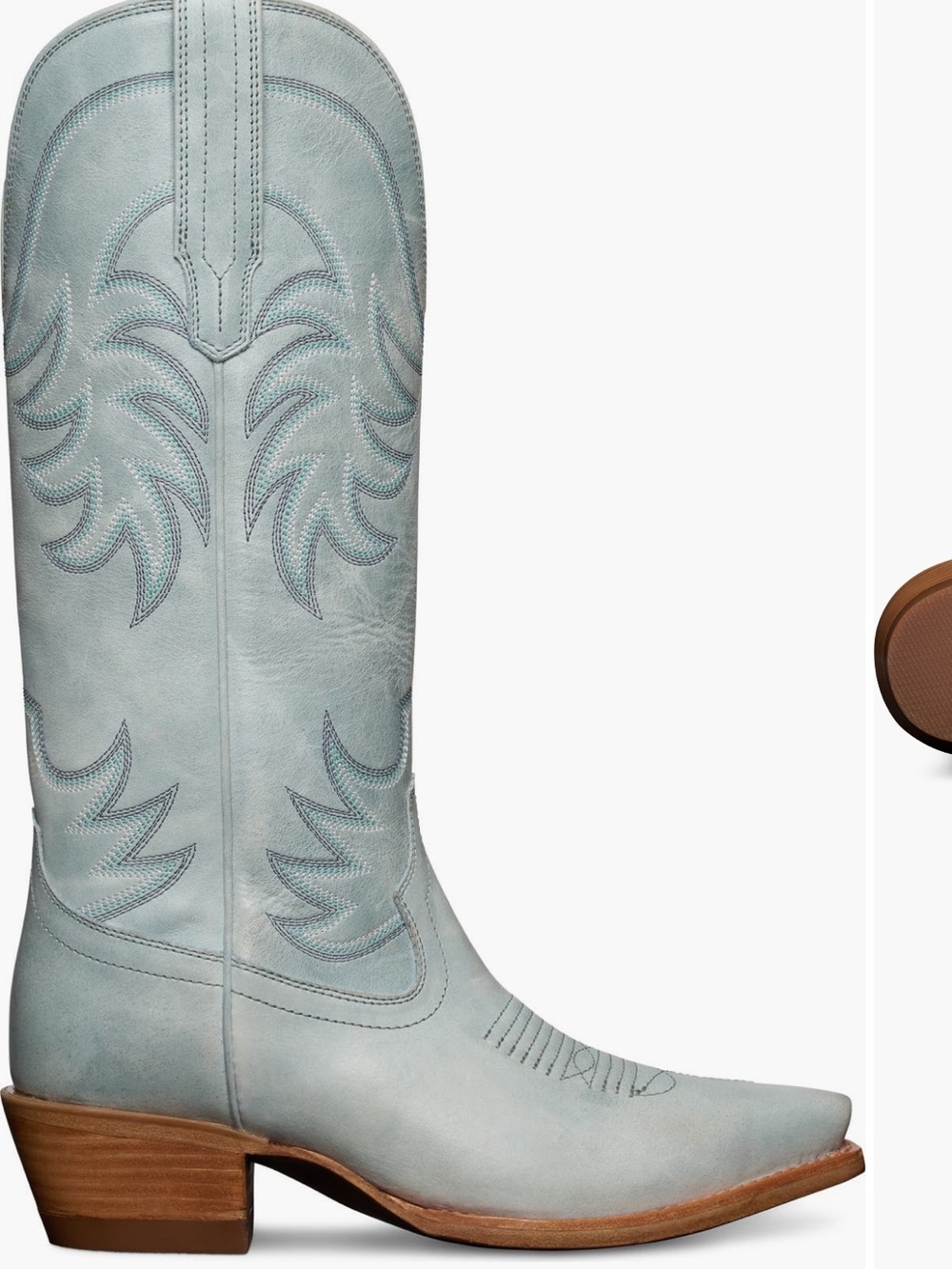 Tecovas Women’s Over-the-Knee Boots in Light Blue Leather